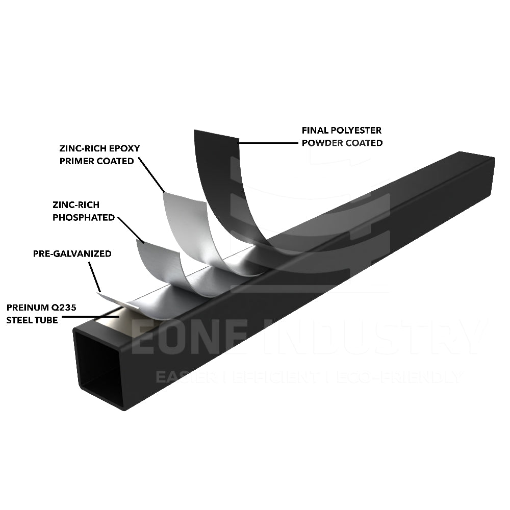 Eone American Standard Square Black Iron Fence Post