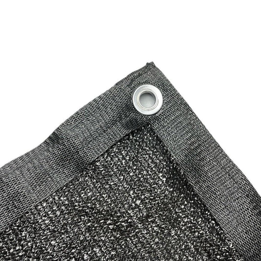 Fence windscreen sample corner with reinforced hem and metal grommet
