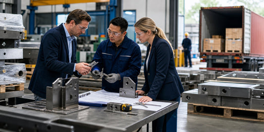 Industrial sourcing inspection with metal parts and export packing review