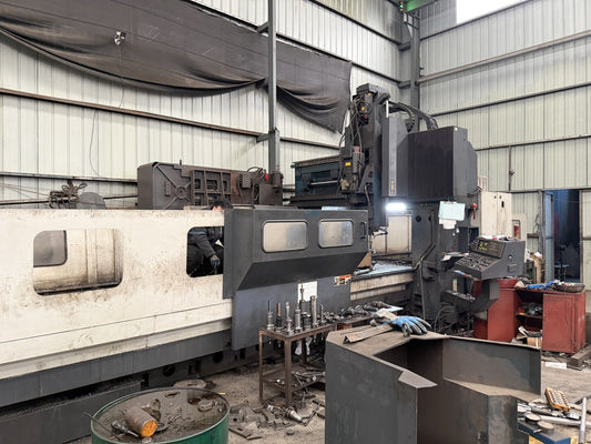 Large CNC machining setup for welded and plate components