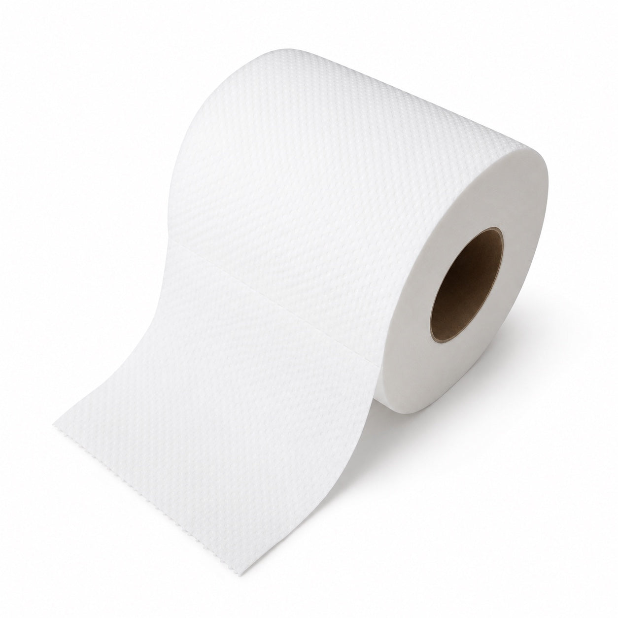 500-sheet commercial toilet paper roll with standard core and white tissue