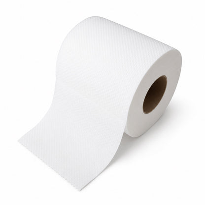 500-sheet commercial toilet paper roll with standard core and white tissue