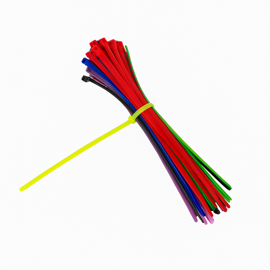 Reusable Cable Ties – 0.3" x 12.5", Rainbow Series, Heavy-Duty, Adjustable & Easy Release