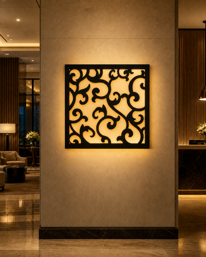 CH-001 Ornamental Scroll Decorative Wall Light Panel - Hotel lobby ambient lighting