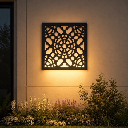 CH-002 Botanical Scroll Decorative Wall Light Panel - Evening bottom uplight wall ambience