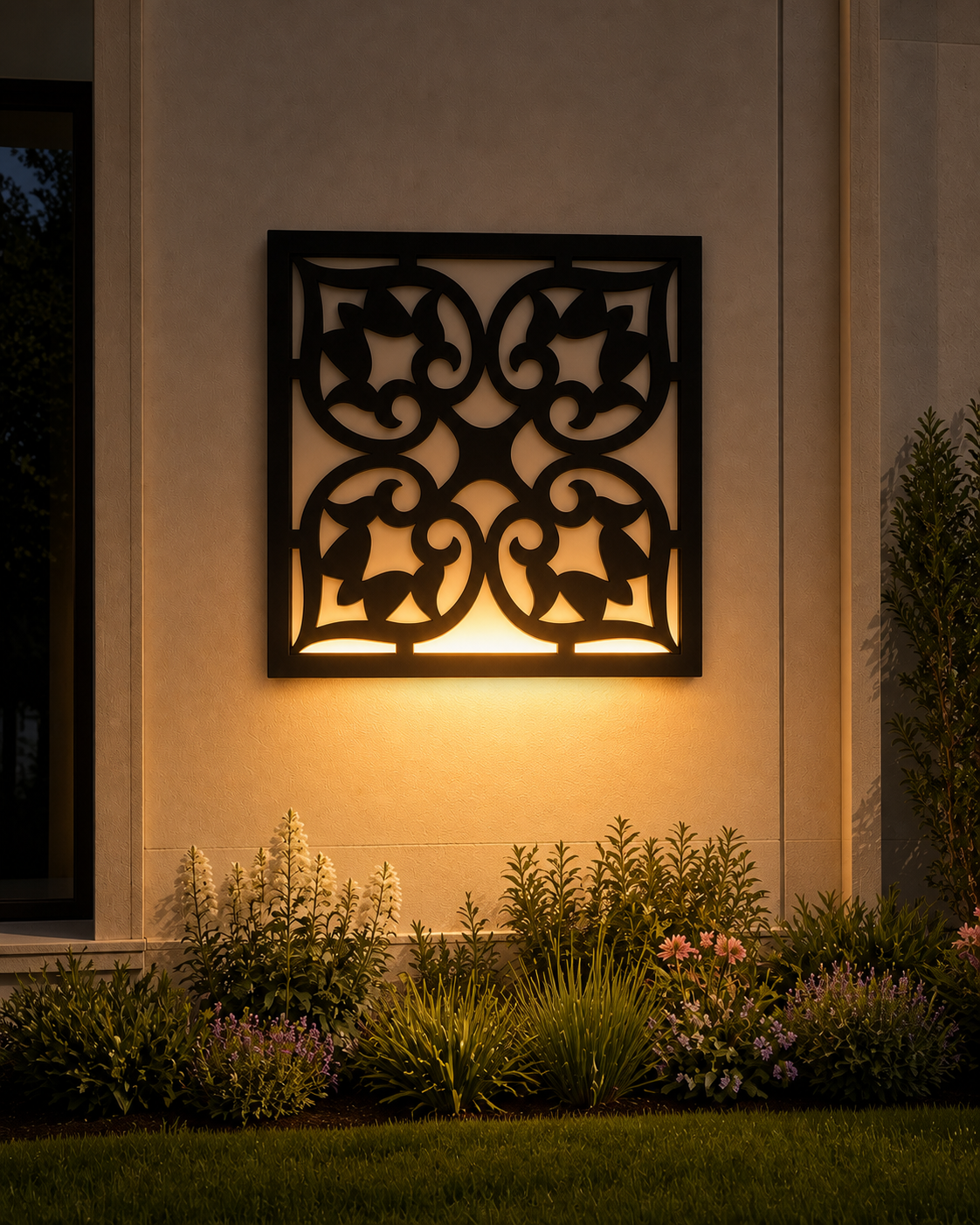 CH-003 Medallion Decorative Wall Light Panel - Evening bottom uplight wall ambience