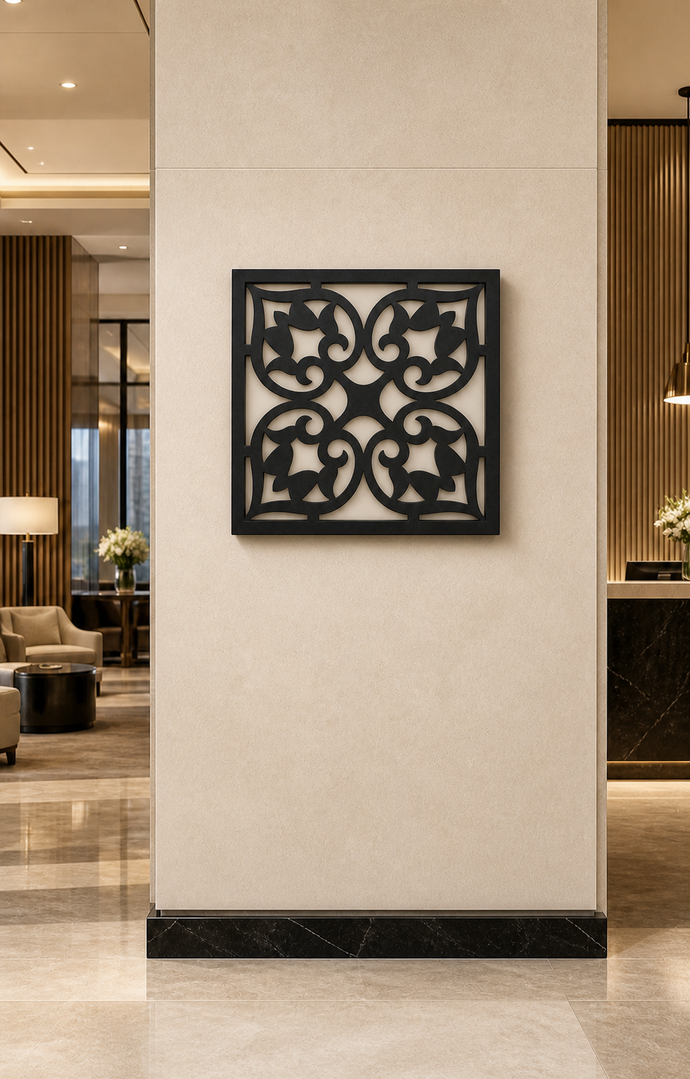 CH-003 Medallion Decorative Wall Light Panel - Hotel lobby wall art daytime