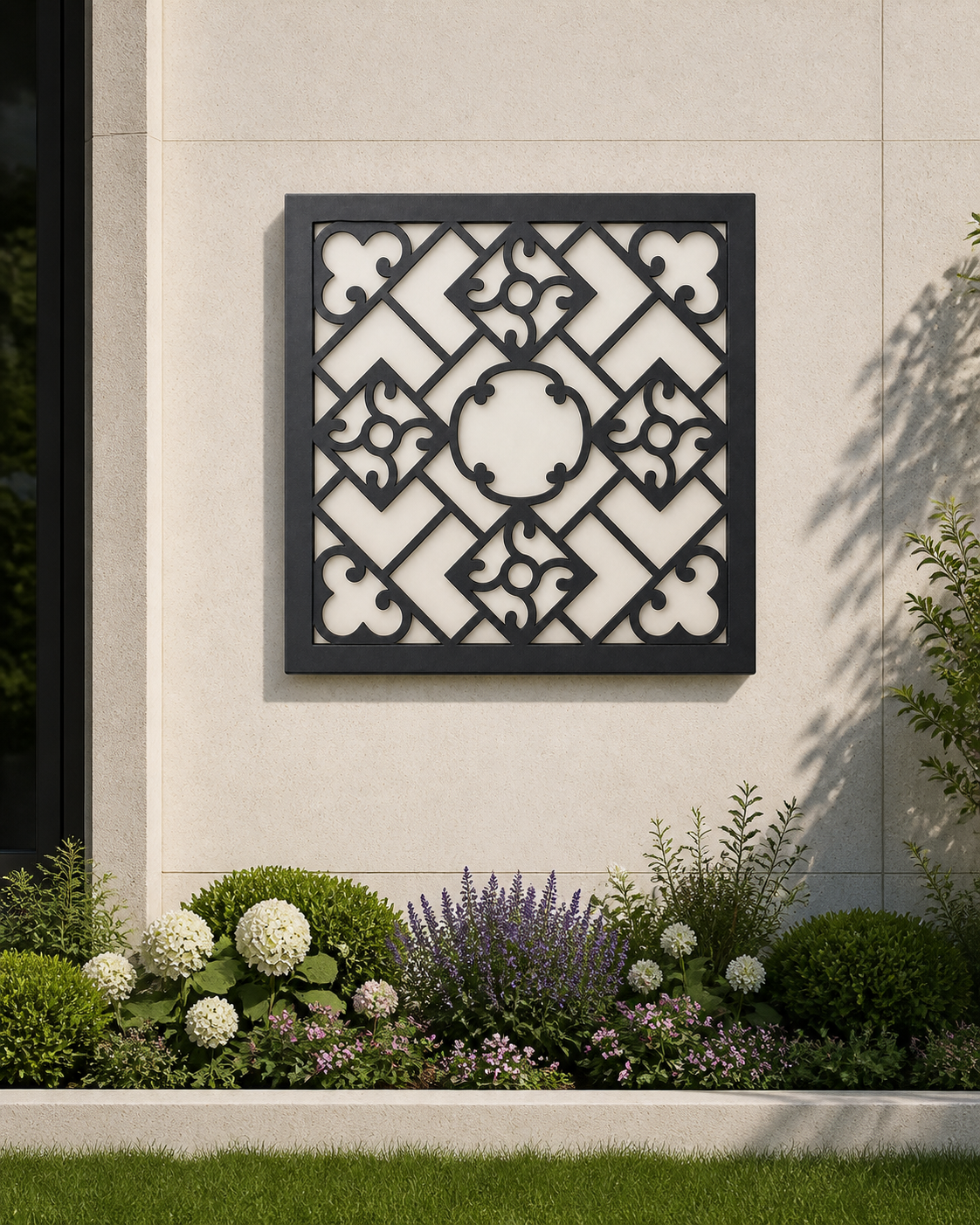 CH-004 Vine Light Box Decorative Wall Light Panel - Daytime outdoor wall with flowers