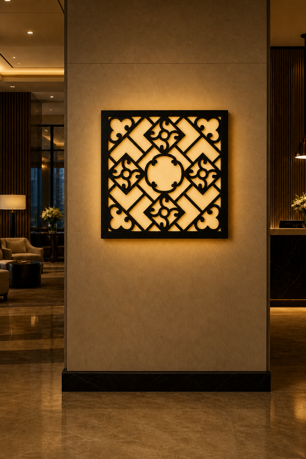 CH-004 Vine Light Box Decorative Wall Light Panel - Hotel lobby ambient lighting