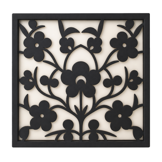 CH-006 Floral Lattice Decorative Wall Light Panel - White background main view