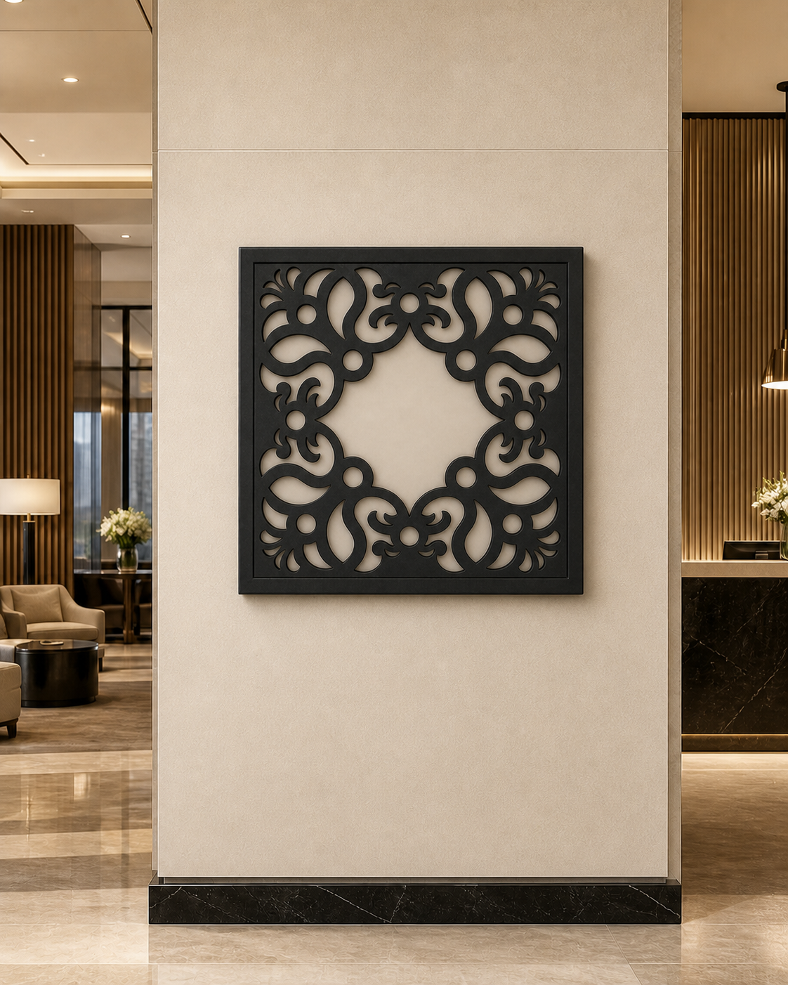 CH-007 Traditional Scroll Decorative Wall Light Panel - Hotel lobby wall art daytime
