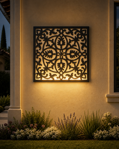 CH-009 Modern Lattice Decorative Wall Light Panel - Evening bottom uplight wall ambience