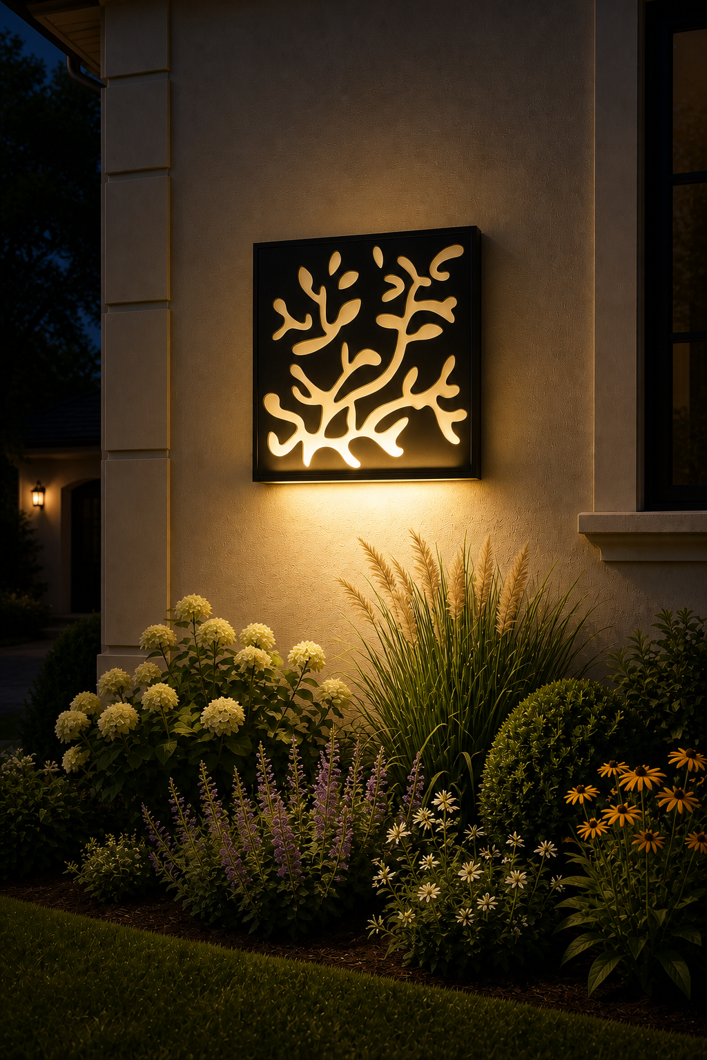 CH-010 Art Deco Panel Decorative Wall Light Panel - Evening bottom uplight wall ambience