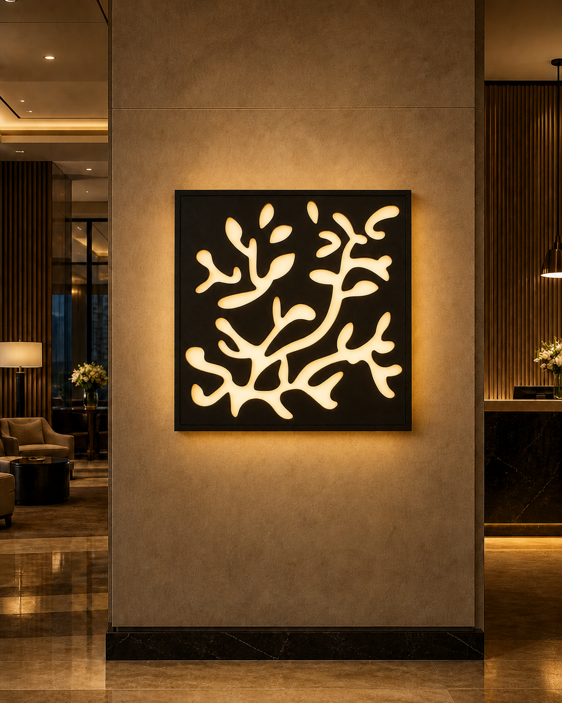 CH-010 Art Deco Panel Decorative Wall Light Panel - Hotel lobby ambient lighting