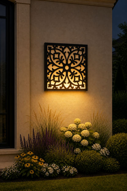 CH-011 Interlocking Square Decorative Wall Light Panel - Evening bottom uplight wall ambience