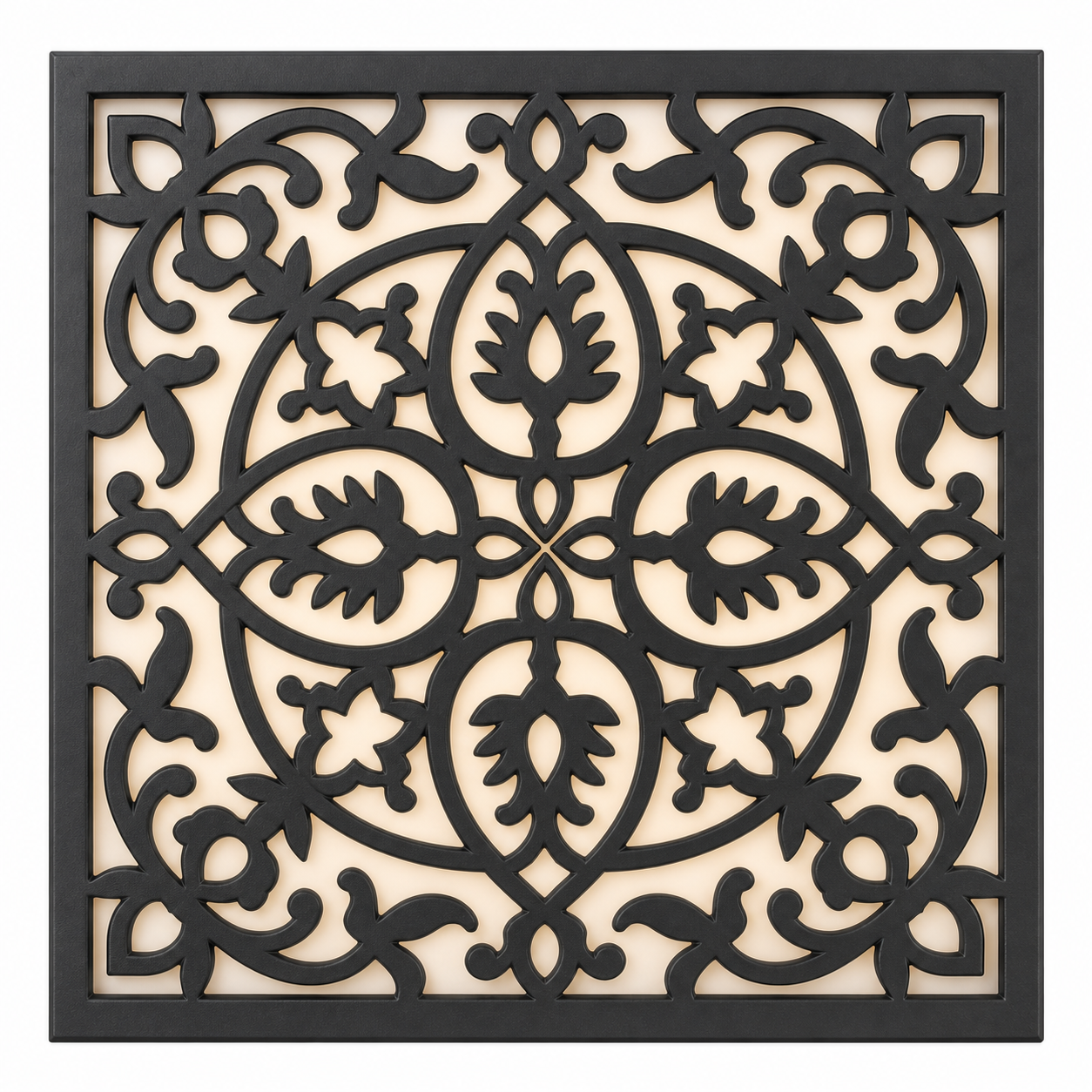 CH-012 Floral Medallion Decorative Wall Light Panel - White background main view