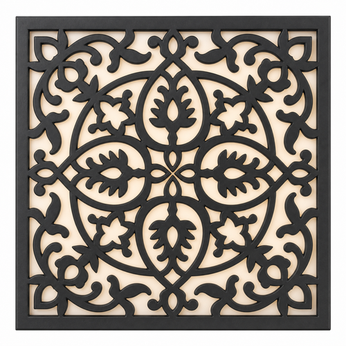 CH-012 Floral Medallion Decorative Wall Light Panel - White background main view