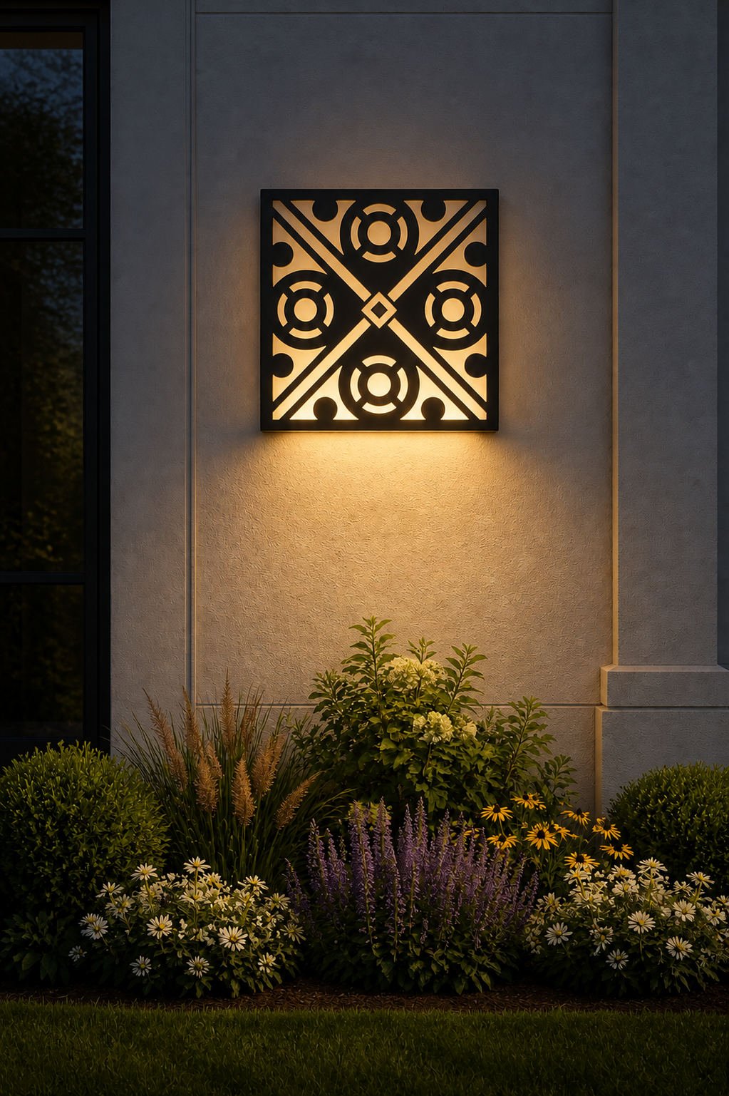 CH-015 Symmetric Vine Decorative Wall Light Panel - Evening bottom uplight wall ambience