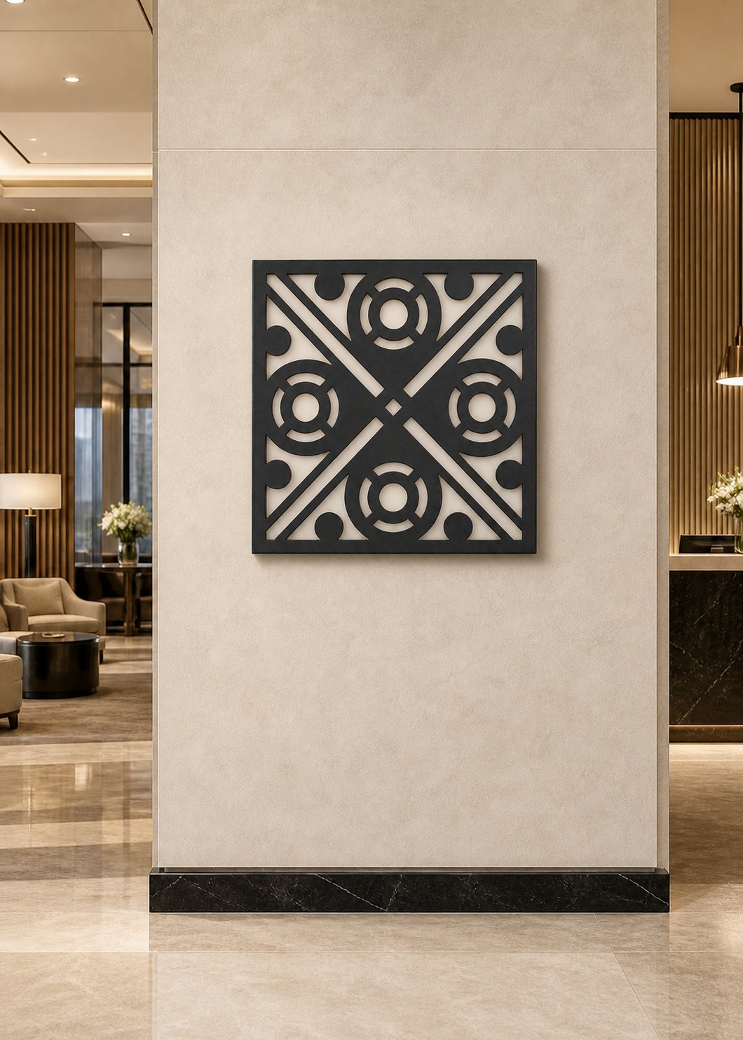 CH-015 Symmetric Vine Decorative Wall Light Panel - Hotel lobby wall art daytime