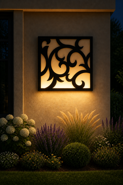 CH-016 Fan Floral Decorative Wall Light Panel - Evening bottom uplight wall ambience