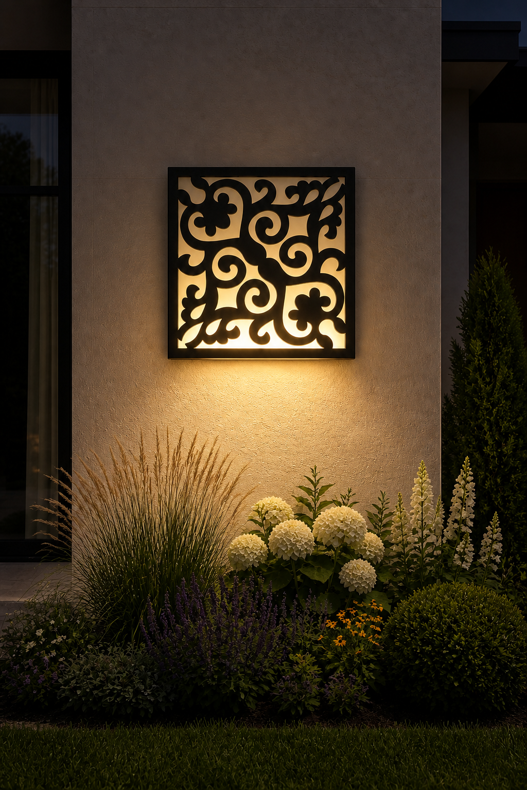 CH-017 Star Lattice Decorative Wall Light Panel - Evening bottom uplight wall ambience