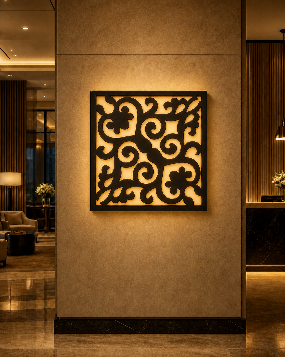 CH-017 Star Lattice Decorative Wall Light Panel - Hotel lobby ambient lighting