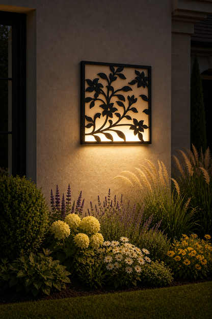 CH-018 Circle Motif Decorative Wall Light Panel - Evening bottom uplight wall ambience