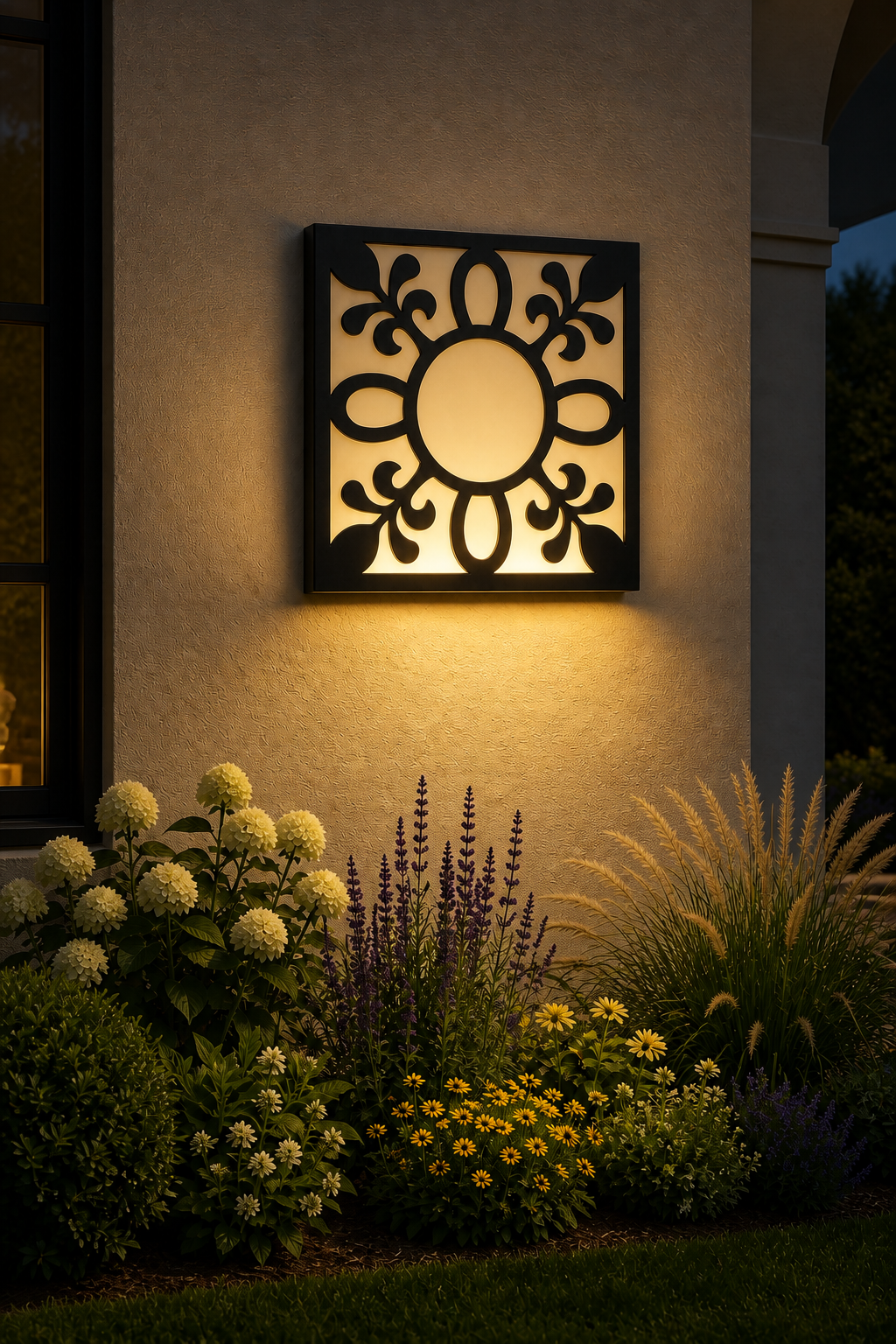 CH-019 Scroll Border Decorative Wall Light Panel - Evening bottom uplight wall ambience