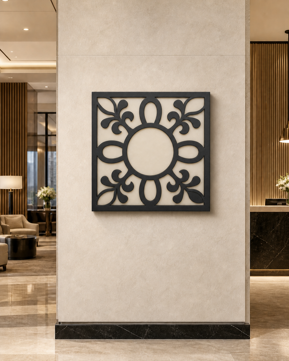 CH-019 Scroll Border Decorative Wall Light Panel - Hotel lobby wall art daytime