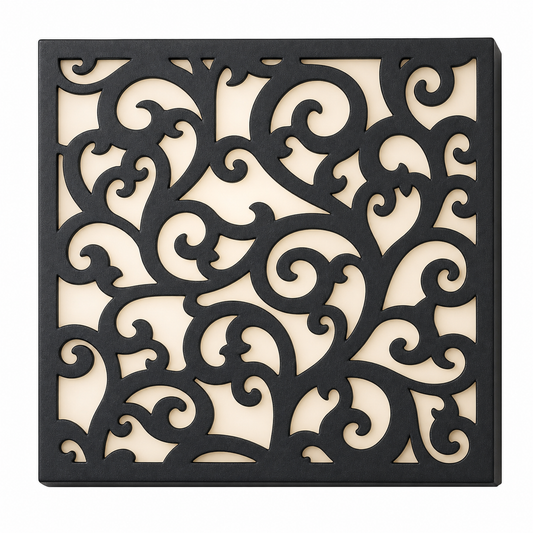 CH-020 Oriental Lattice Decorative Wall Light Panel - White background main view