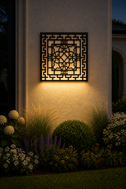 CH-021 Maze Geometry Decorative Wall Light Panel - Evening bottom uplight wall ambience
