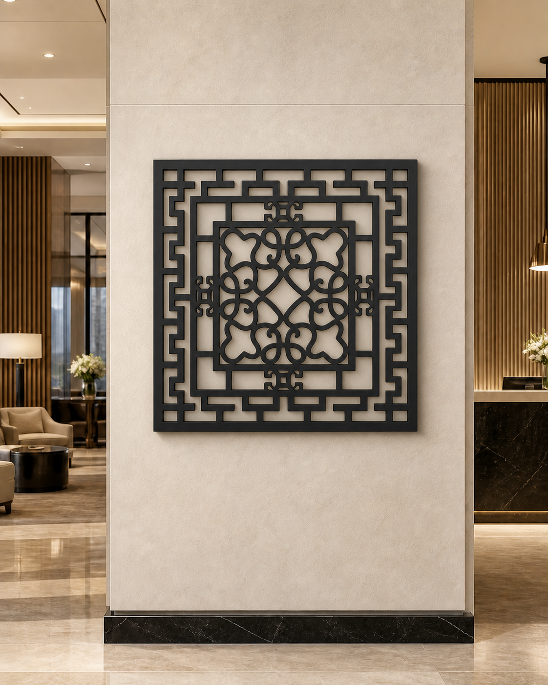 CH-021 Maze Geometry Decorative Wall Light Panel - Hotel lobby wall art daytime