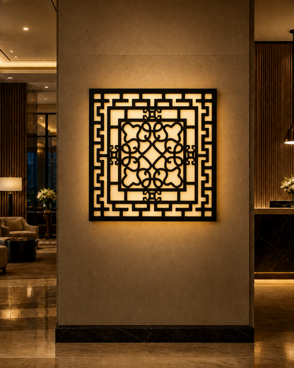 CH-021 Maze Geometry Decorative Wall Light Panel - Hotel lobby ambient lighting