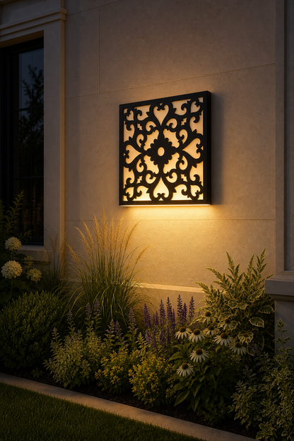 CH-022 Botanical Curls Decorative Wall Light Panel - Evening bottom uplight wall ambience