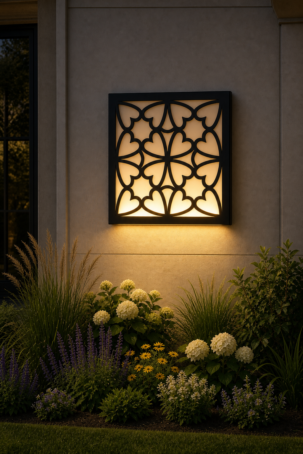 CH-025 Garden Scroll Decorative Wall Light Panel - Evening bottom uplight wall ambience