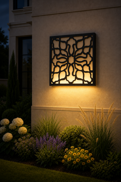 CH-026 Quatrefoil Medallion Decorative Wall Light Panel - Evening bottom uplight wall ambience