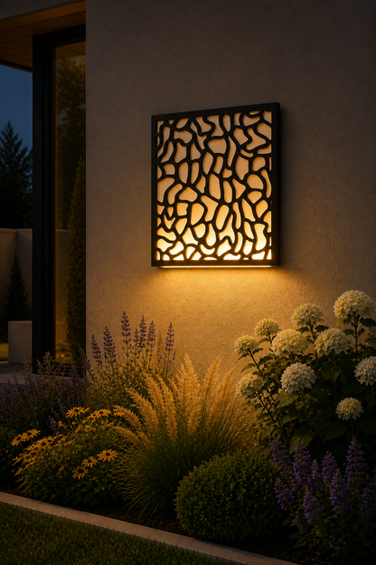 CH-027 Diagonal Lattice Decorative Wall Light Panel - Evening bottom uplight wall ambience