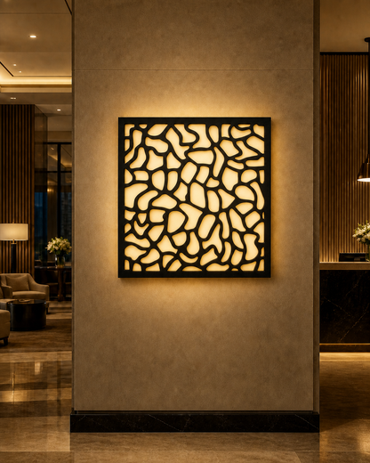 CH-027 Diagonal Lattice Decorative Wall Light Panel - Hotel lobby ambient lighting