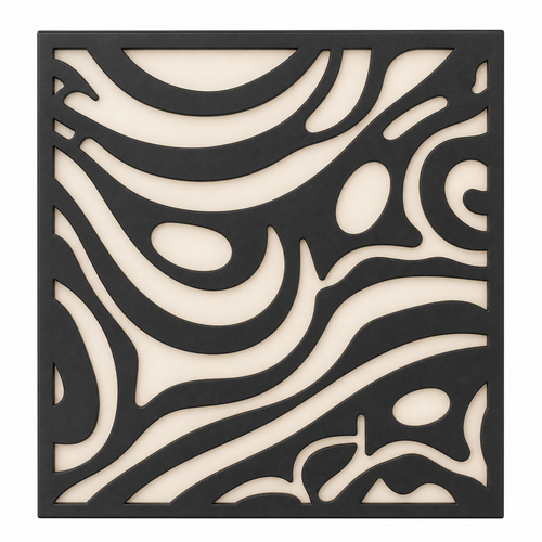 CH-030 Abstract Cutwork Decorative Wall Light Panel - White background main view