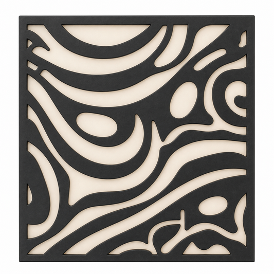 CH-030 Abstract Cutwork Decorative Wall Light Panel - White background main view