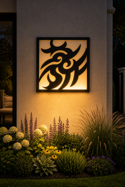 CH-031 Continuous Vine Decorative Wall Light Panel - Evening bottom uplight wall ambience