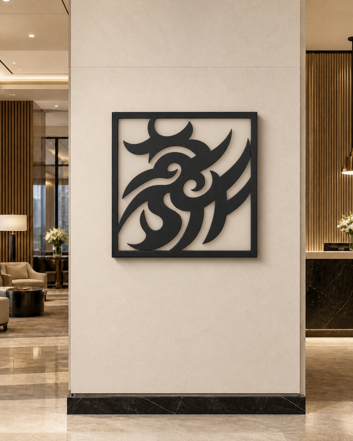 CH-031 Continuous Vine Decorative Wall Light Panel - Hotel lobby wall art daytime