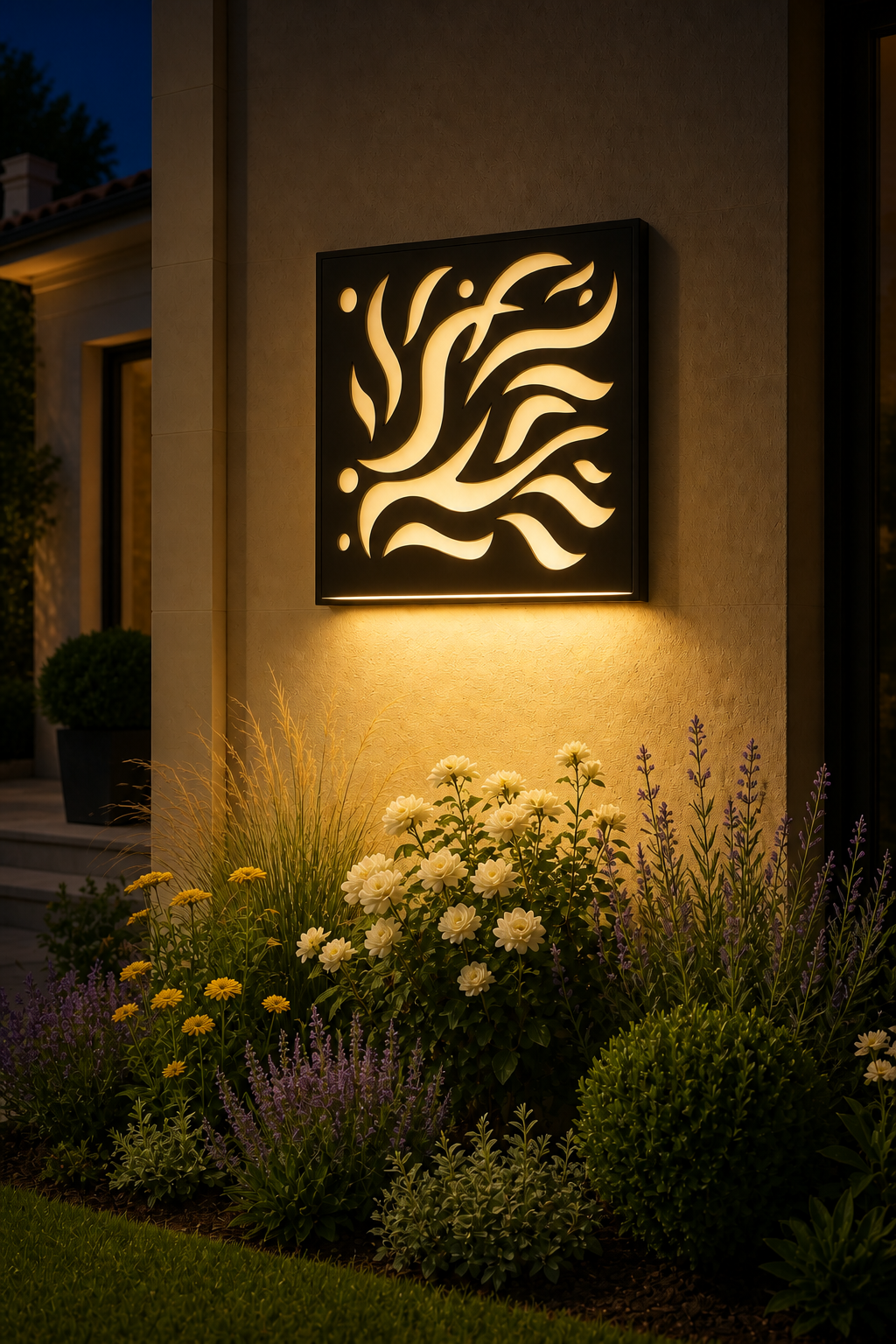 CH-032 Acanthus Scroll Decorative Wall Light Panel - Evening bottom uplight wall ambience