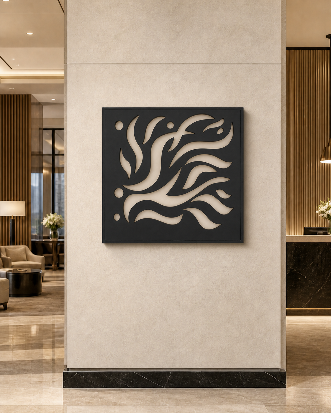 CH-032 Acanthus Scroll Decorative Wall Light Panel - Hotel lobby wall art daytime