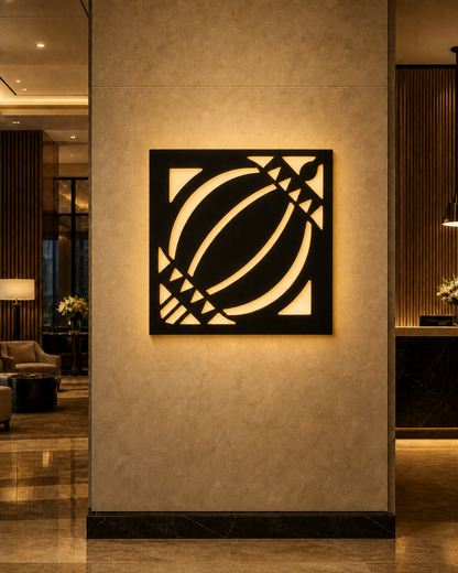 CH-033 Petal Lattice Decorative Wall Light Panel - Hotel lobby ambient lighting