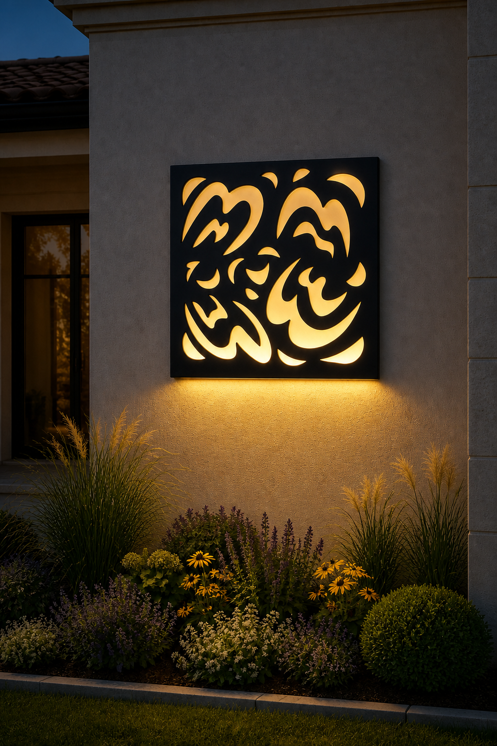 CH-034 Foliage Circle Decorative Wall Light Panel - Evening bottom uplight wall ambience