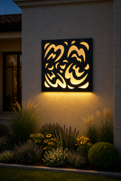 CH-034 Foliage Circle Decorative Wall Light Panel - Evening bottom uplight wall ambience