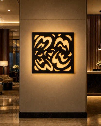 CH-034 Foliage Circle Decorative Wall Light Panel - Hotel lobby ambient lighting