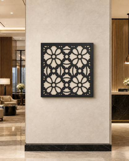 CH-037 Geometric Floral Decorative Wall Light Panel - Hotel lobby wall art daytime