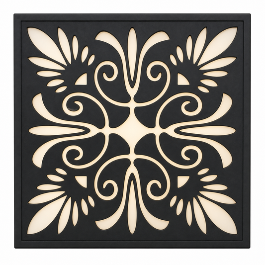 CH-039 Petal Scroll Decorative Wall Light Panel - White background main view